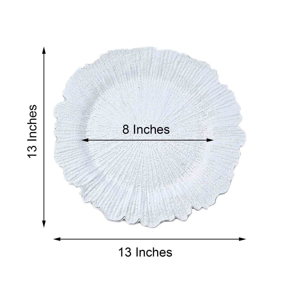 24 WHITE 13&#x22; Round Textured Charger Plates
