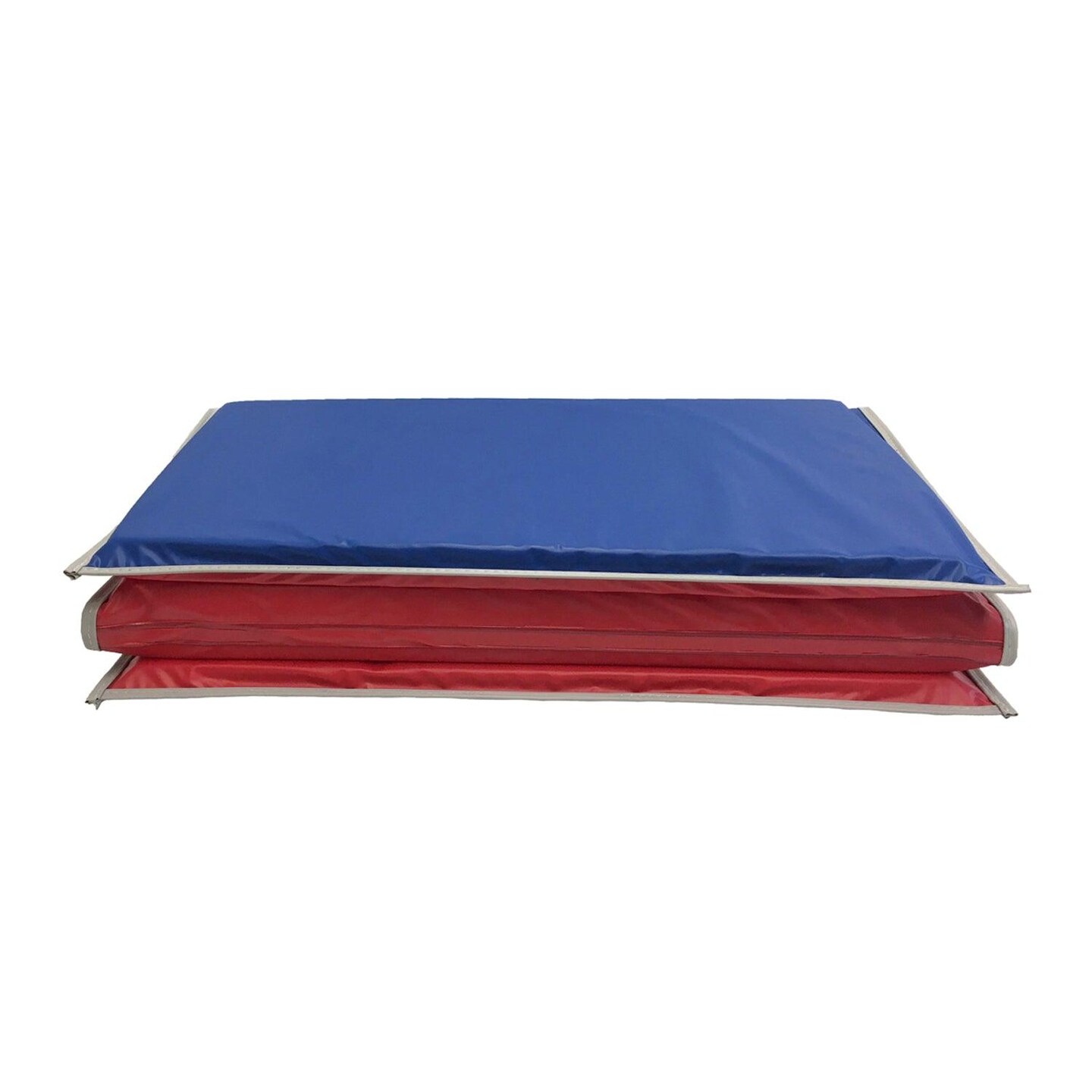 Basic KinderMat, 1&#x22; Thick, Red/Blue with Gray Binding