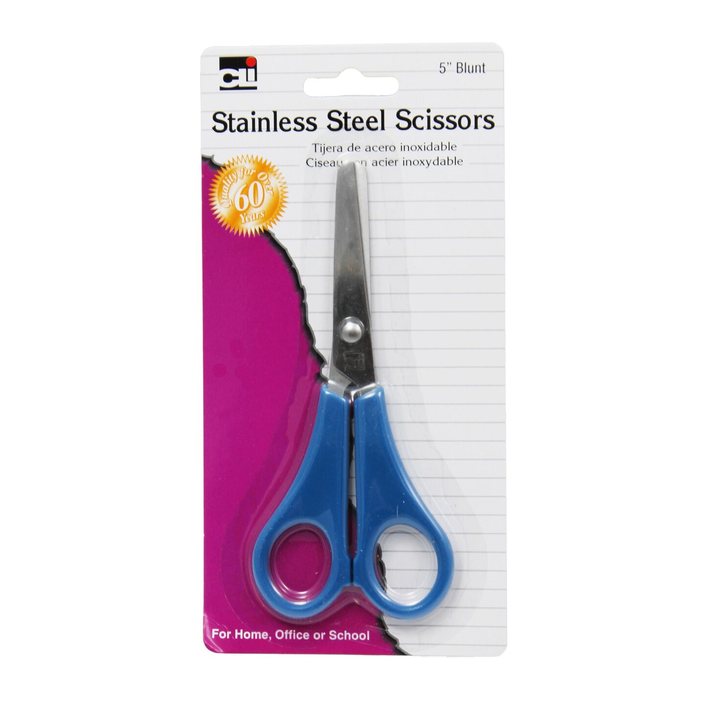 Student Scissors, 5&#x22; Blunt Tip, Assorted Colors, Pack of 24