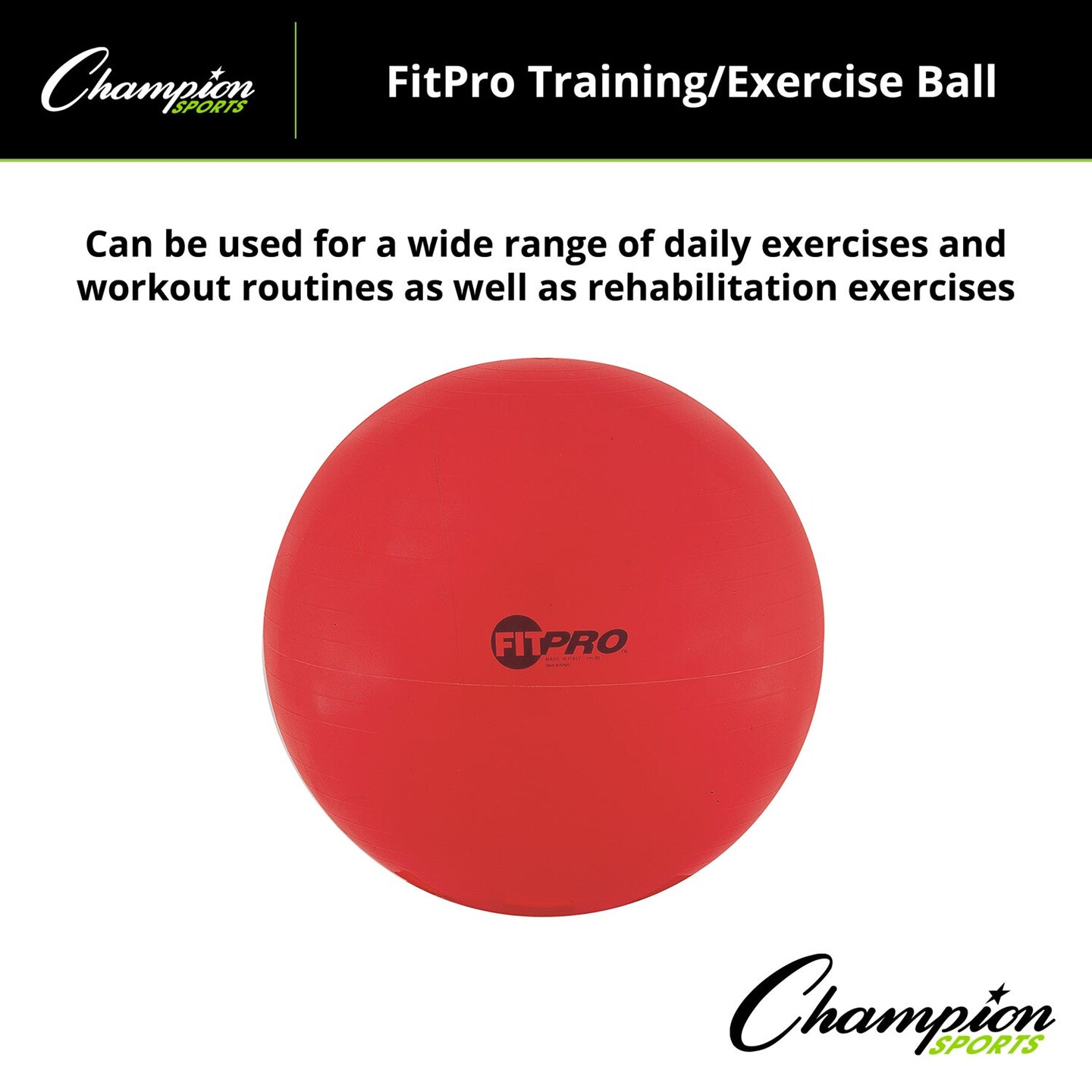 FitPro Training &#x26; Exercise Ball, 65cm, Red