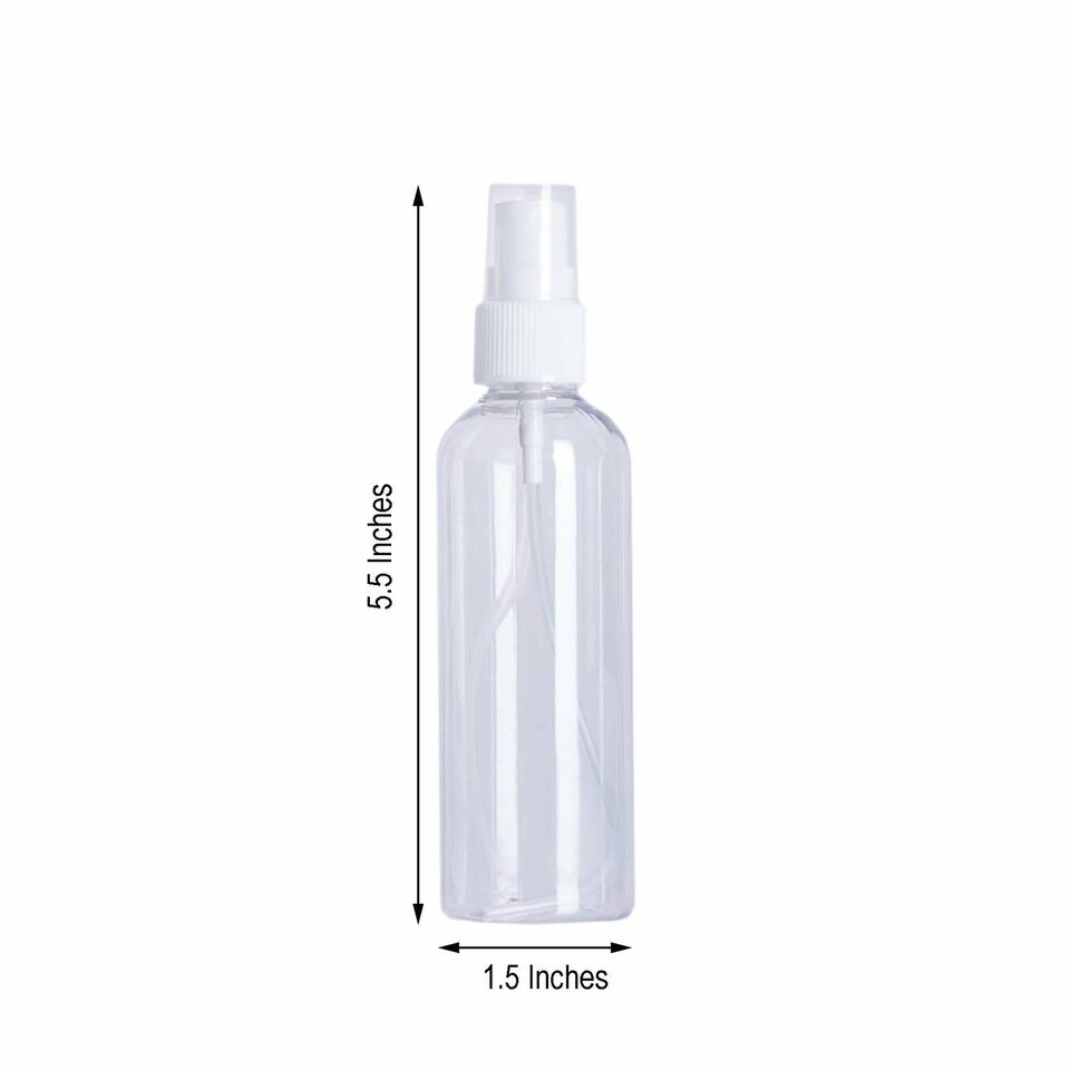 4 Clear 4 oz Empty Refillable Bottles Fine Mist Universal Use Sprays