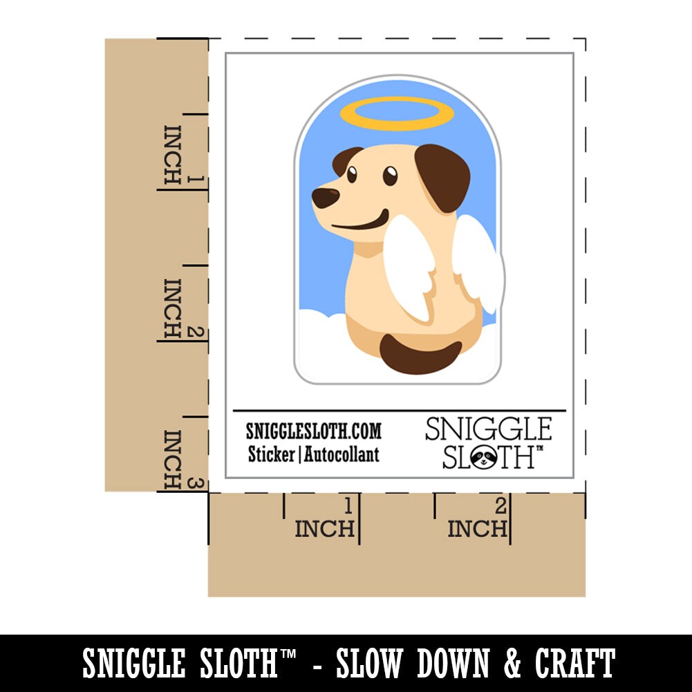 Angel Dog with Wings Halo Waterproof Vinyl Phone Tablet Laptop Water Bottle Sticker Set - 5 Pack