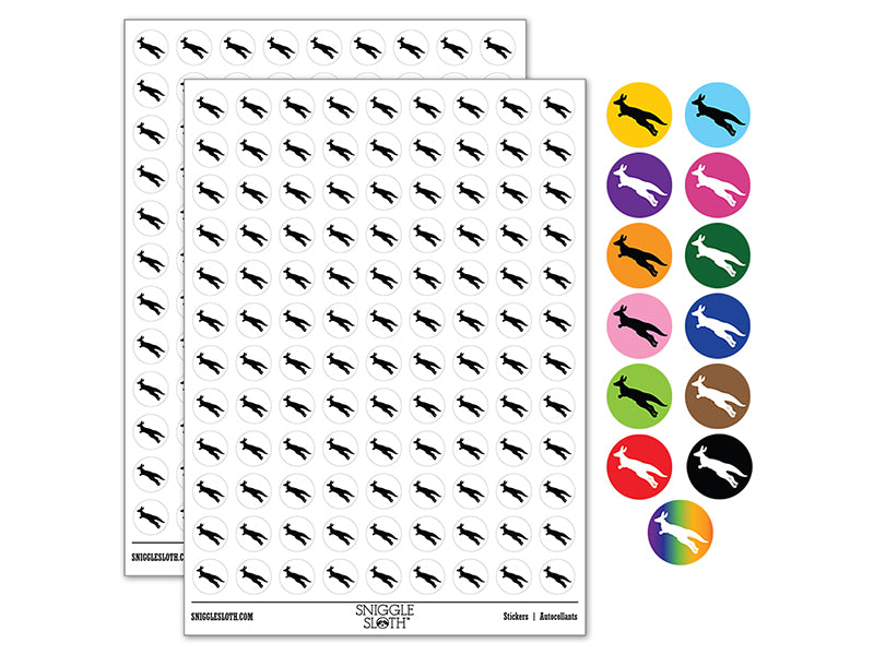 Kangaroo Jumping Solid 200+ 0.50&#x22; Round Stickers