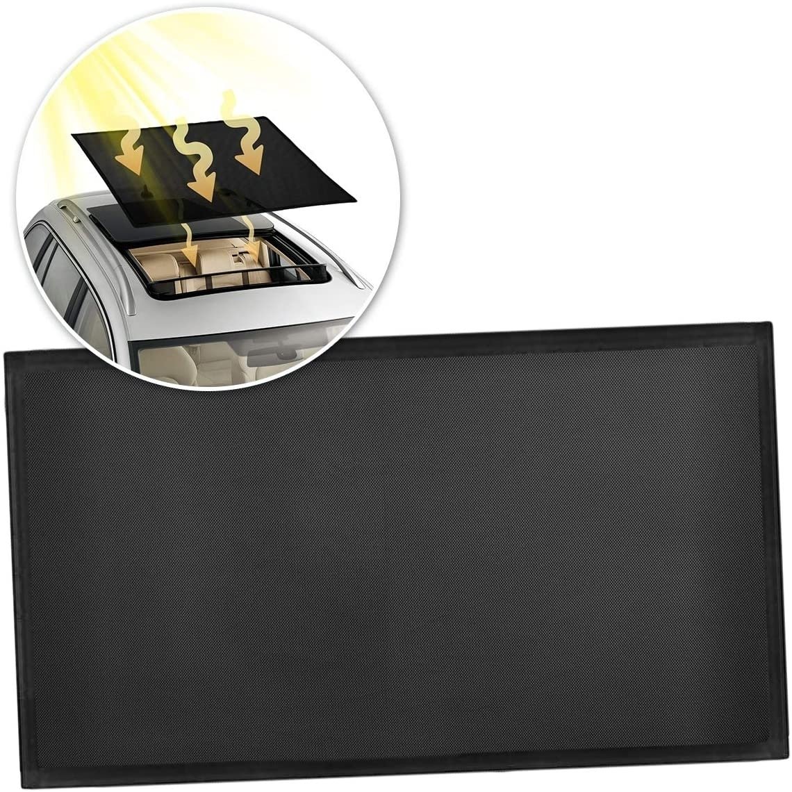 Zone Tech Sunroof Car Vehicle Black Mesh Magnetic Sun Shade Ray Shield Foldable