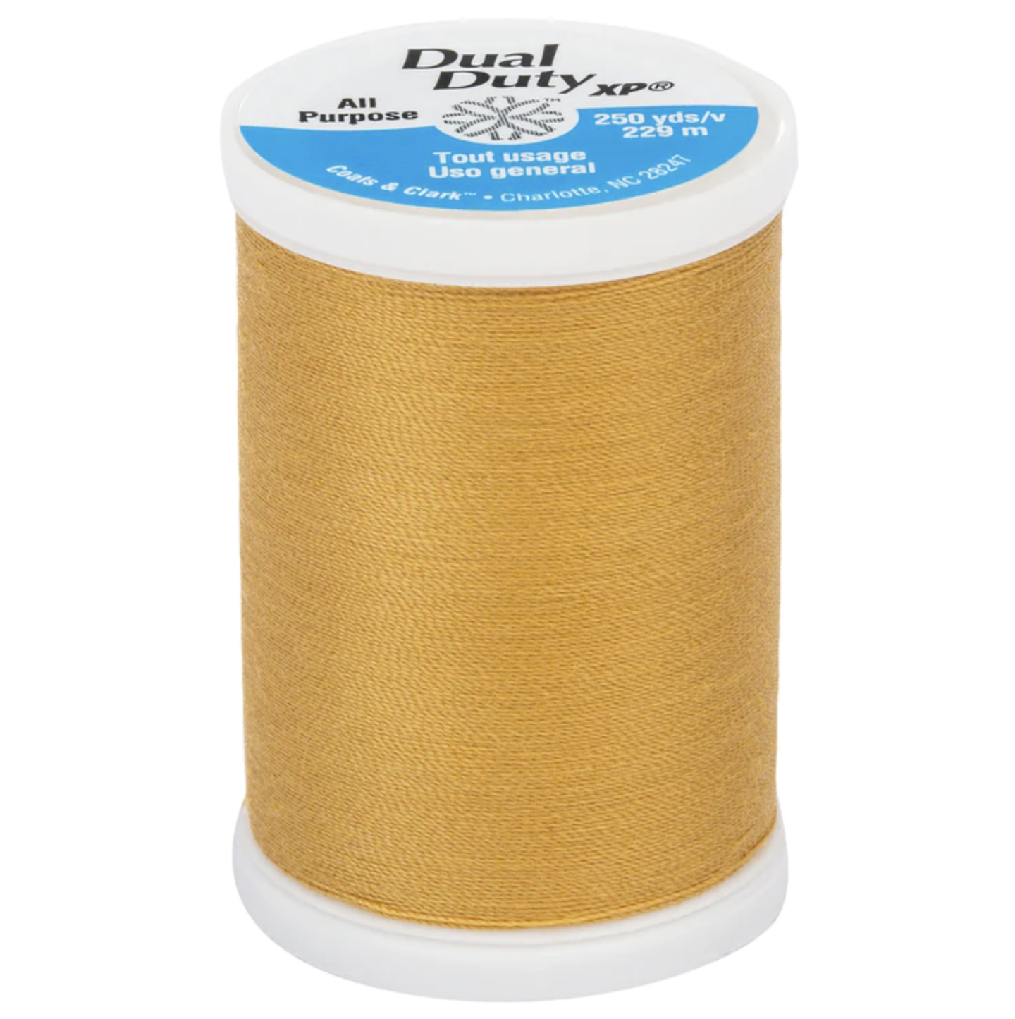 250 yards -- Dual Duty XP -- All Purpose Sewing Thread -- Temple Gold Color -- Ref. S910-7450 by Coats & Clark®
