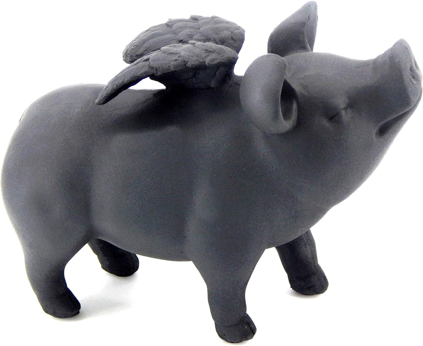 26096 Whimsical Flying Pig Statue Angel Hog Heaven Farmhouse Animal Cottage Country Lodge Home Decor Vintage Rustic Collectible 5 Inch Tall