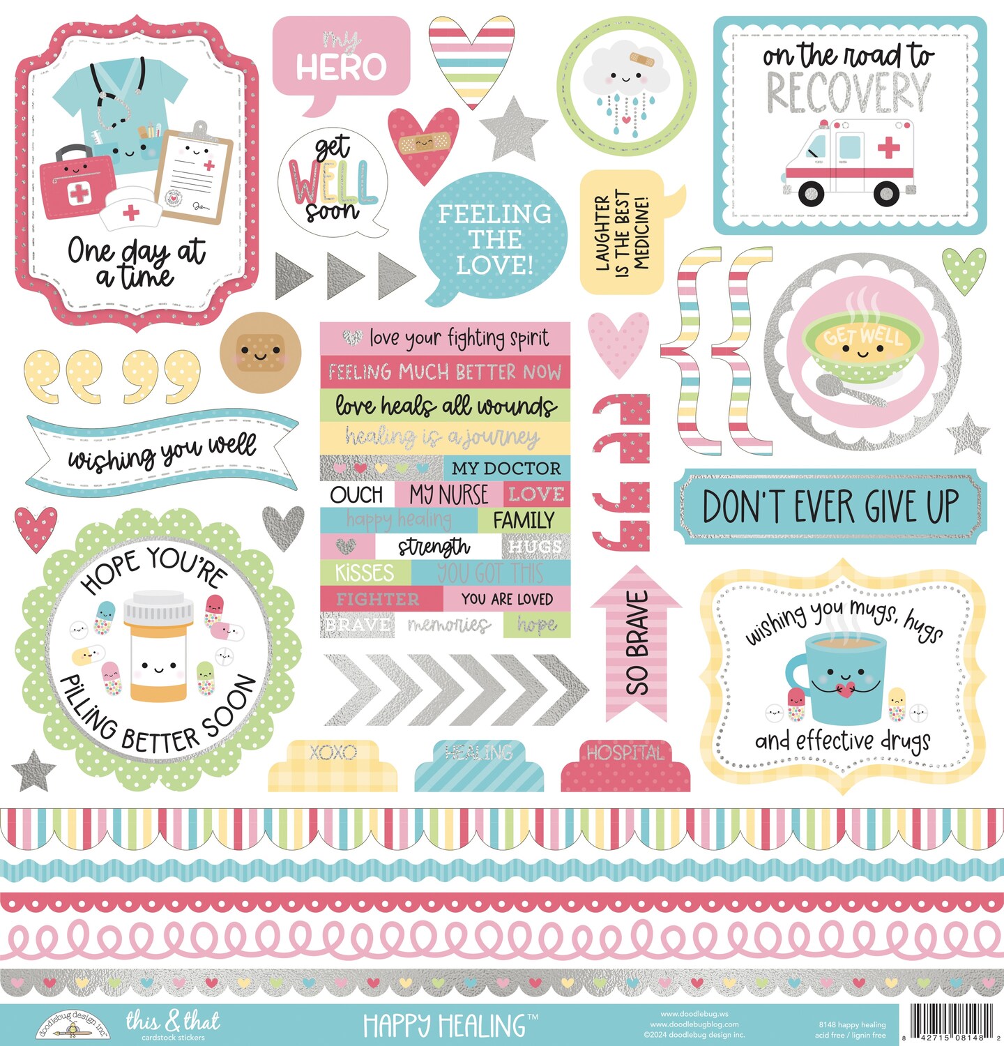 Doodlebug This &#x26; That Cardstock Stickers-Happy Healing