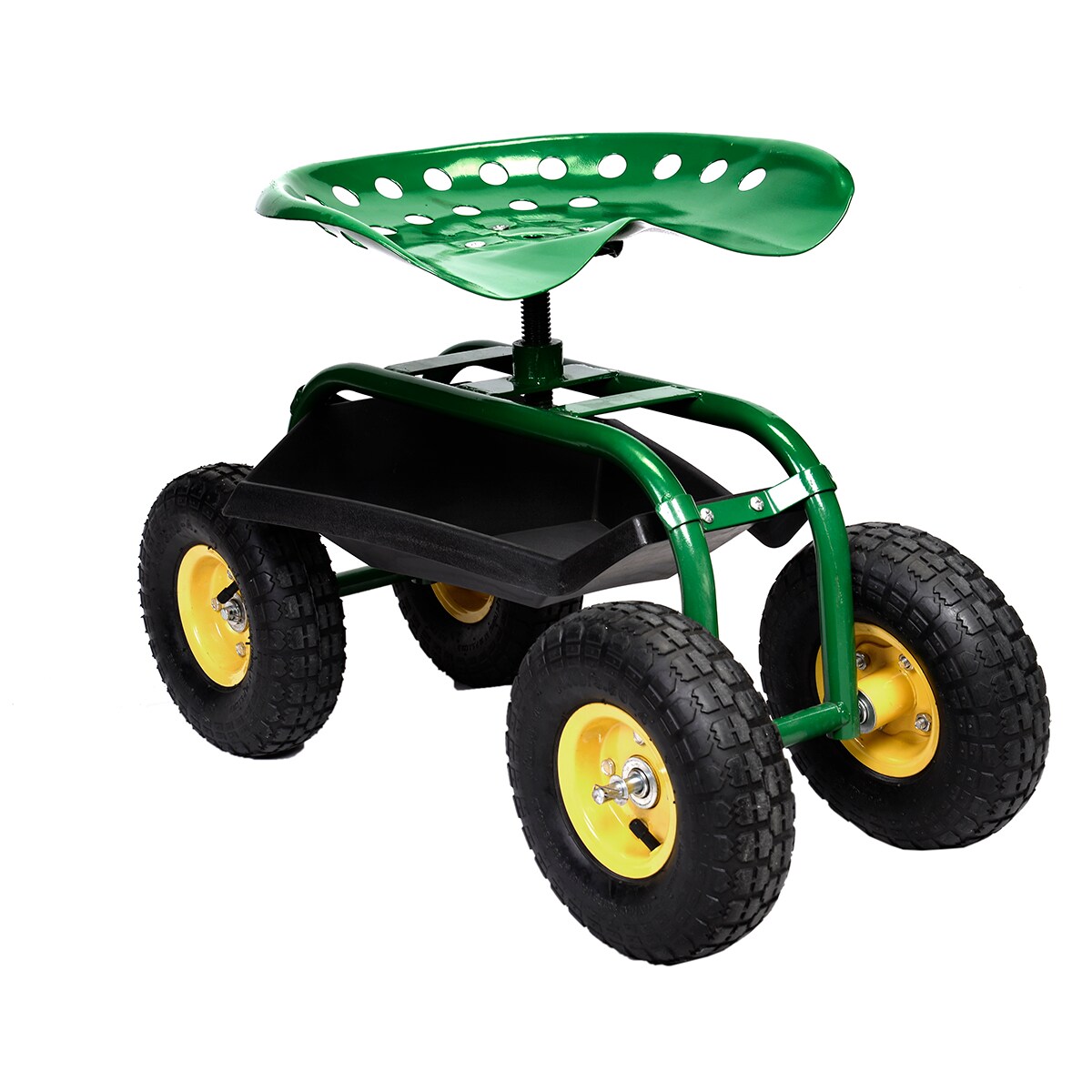 Garden Cart Rolling Work Seat With Heavy Duty Tool Tray Gardening Planting