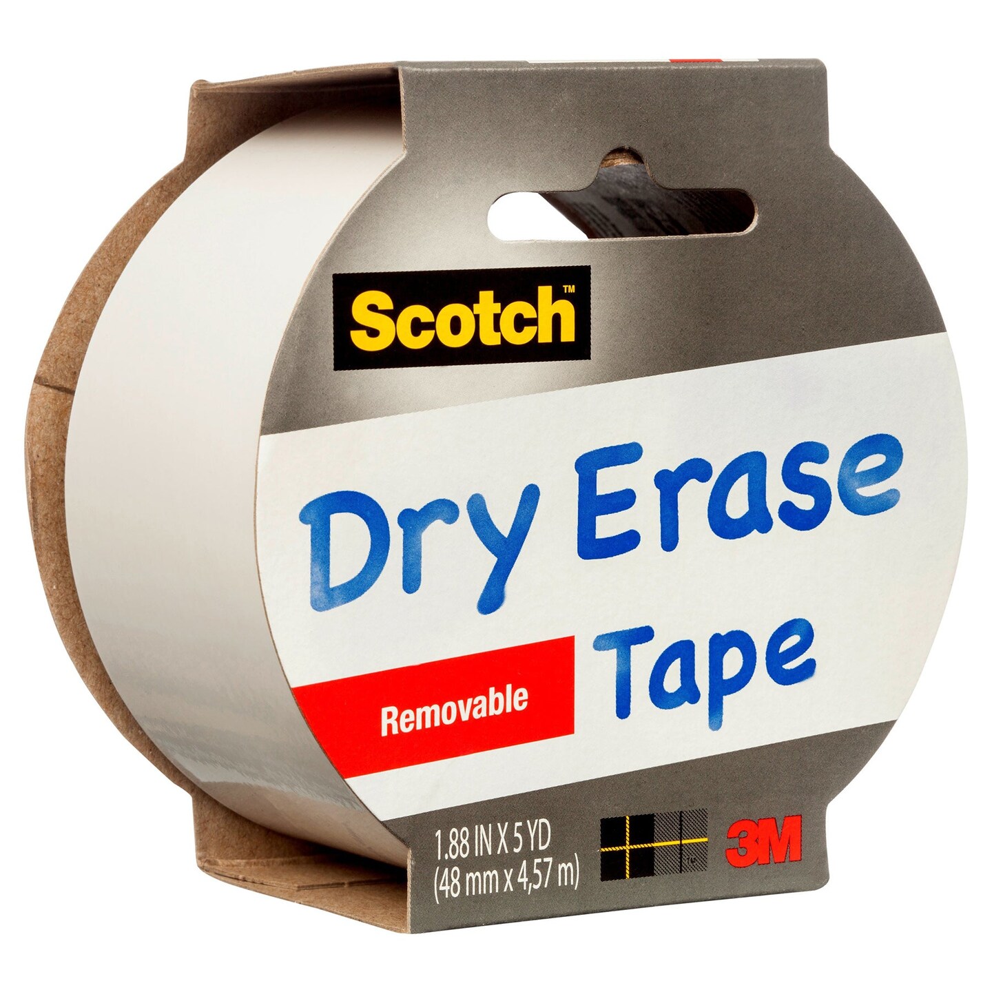 Dry Erase Tape, 1.88&#x22; x 5yd, Pack of 3
