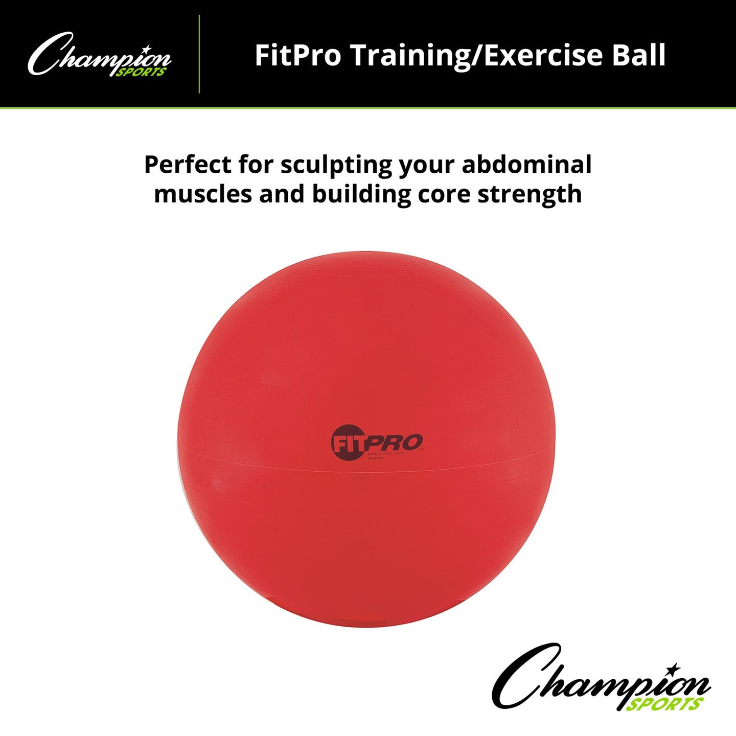 FitPro Training &#x26; Exercise Ball, 65cm, Red
