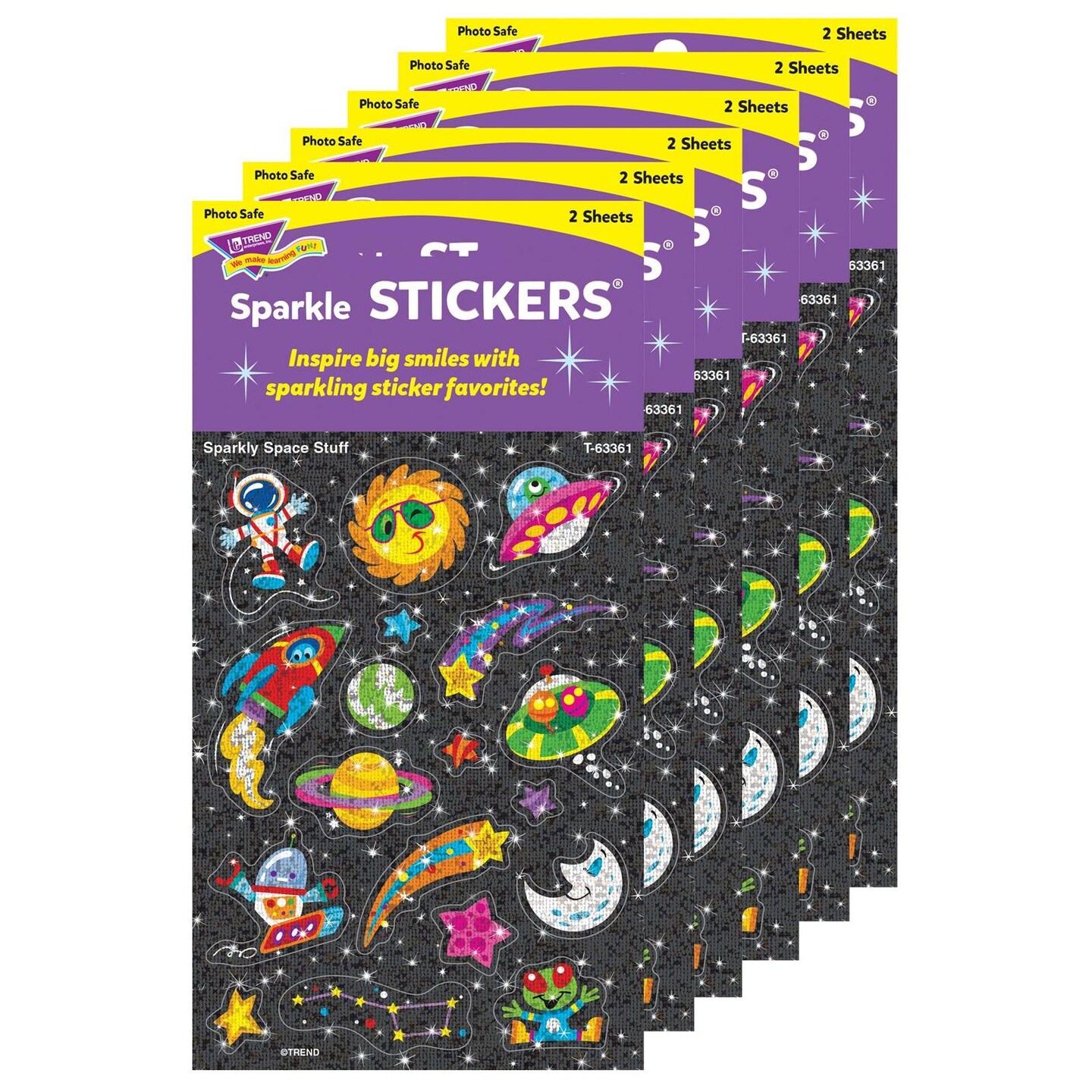 Sparkly Space Stuff Sparkle Stickers&#xAE;, 36 Per Pack, 6 Packs