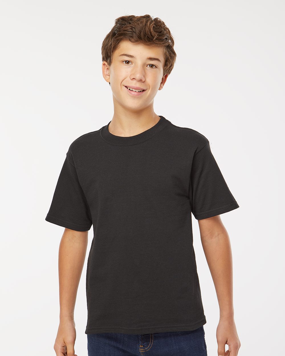 6 Pack : M&O® Youth Gold Soft Touch Crewneck Short Sleeve T-Shirt
