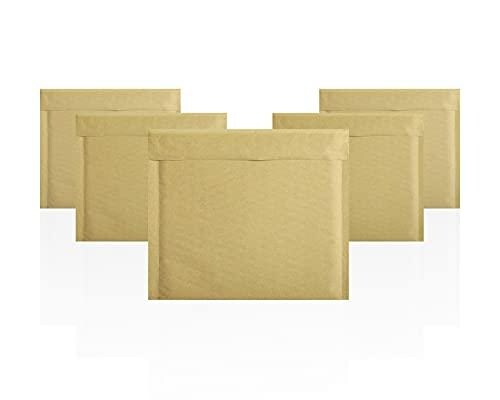 CD Size Natural Brown Kraft Bubble Mailers 7.25 x 7. Pack of 25 Paper Cushion Envelopes with Peel and Seal for Mailing Shipping Packing Packaging Supplies Paper Bag Padded Envelopes