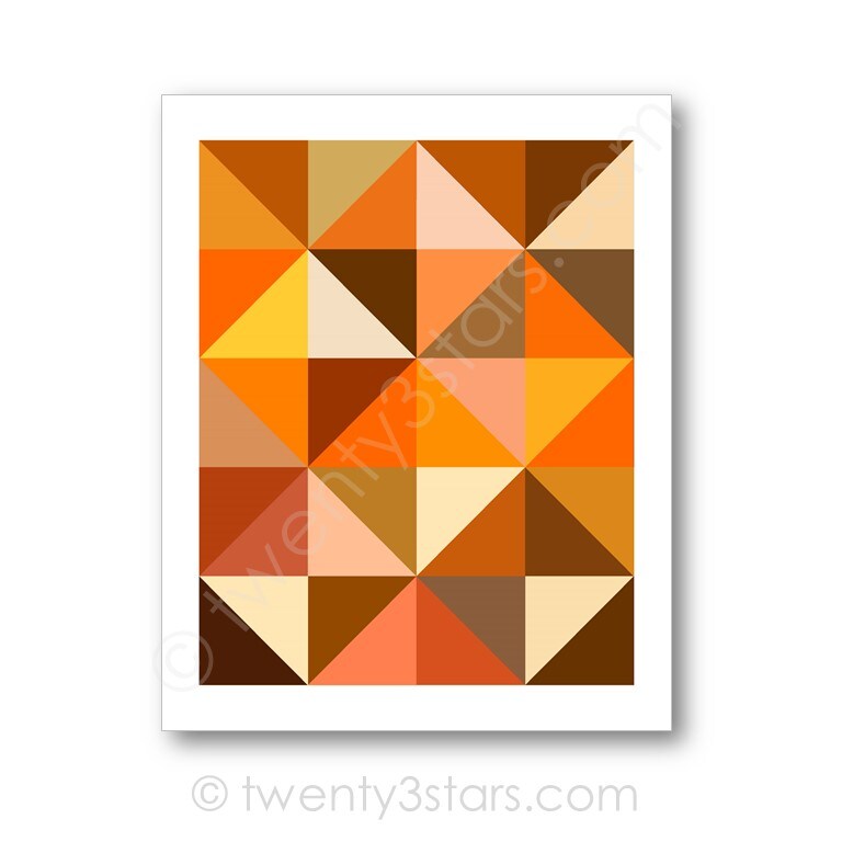 Grey Triangles Geometric Modern Color Art, You Choose the Colors - image8