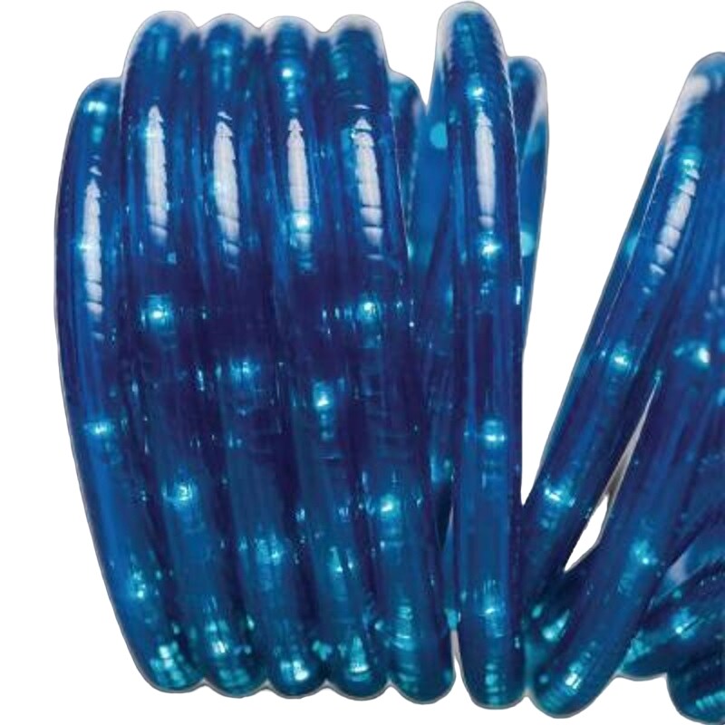 CC Christmas Decor 18&#x27; Blue Clear Lights Outdoor Decorative Christmas Rope Light