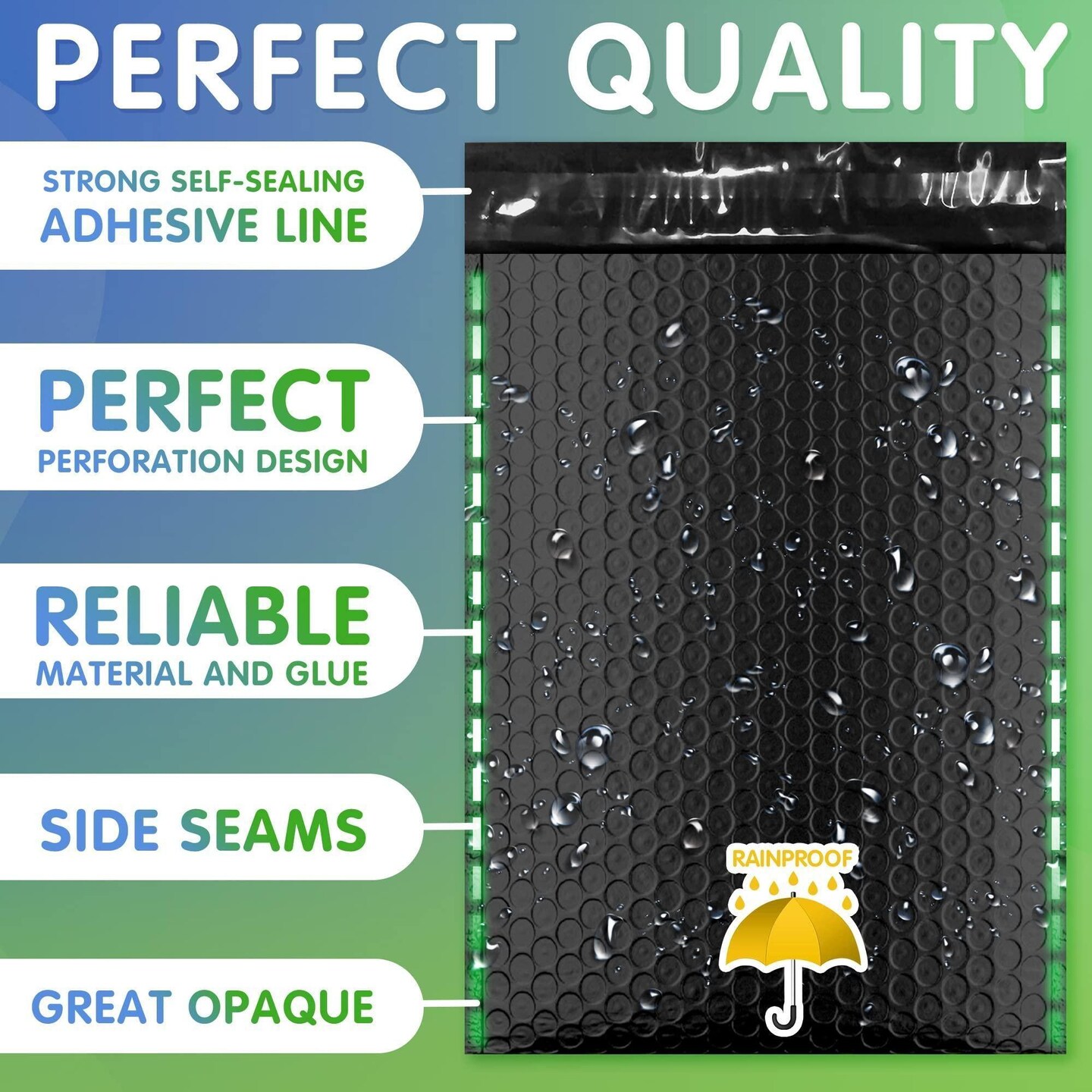 Pack of 10 Poly Bubble Mailers 5 x 9 Matte Black Padded Envelopes 5 x 9 Waterproof Cushion Bags with Peel and Seal Closure for Mailing Shipping Packing