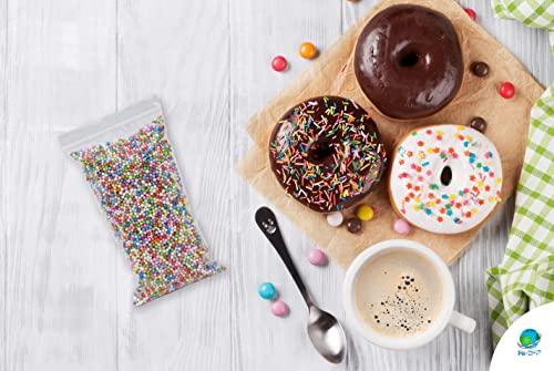 100 Pack Clear Poly Bags 5x8. Self Lock Plastic Bags 5 x 8. Thickness 2 mil. Self Sealing Zip Lock. Reclosable & Resealable Zipper & Reusable. FDA Grade Food Storage. Self Lock.