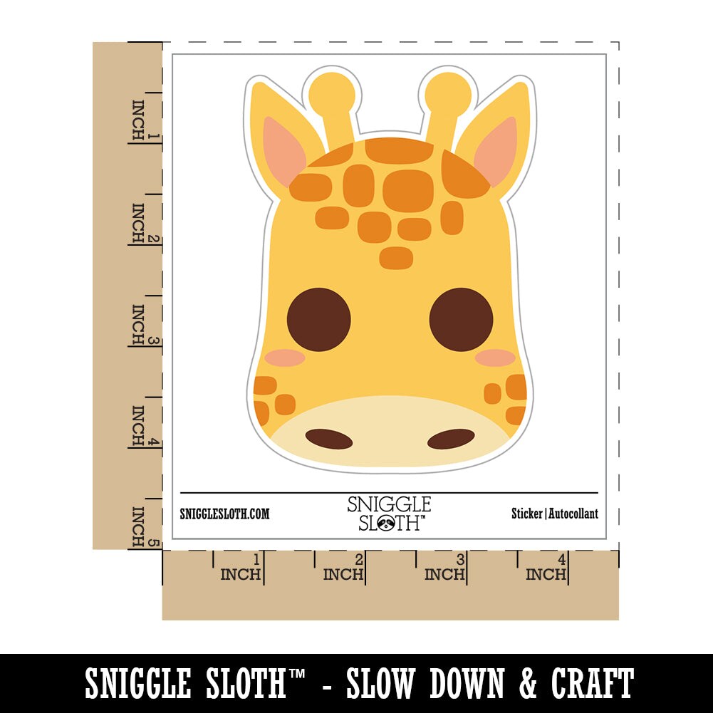 Kawaii Chibi Giraffe Face Blushing Cheeks Waterproof Vinyl Phone Tablet Laptop Water Bottle Sticker Set - 5 Pack