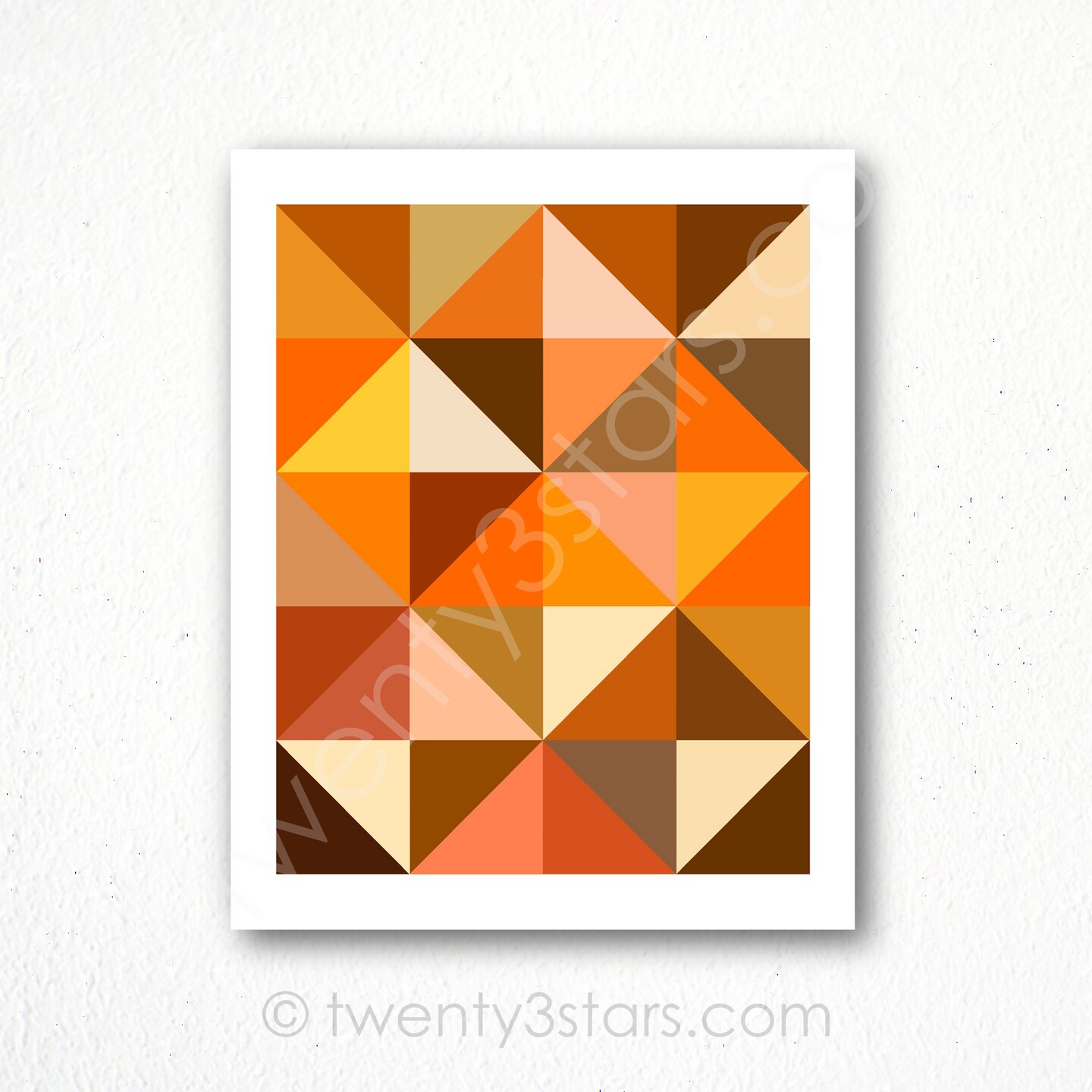 Grey Triangles Geometric Modern Color Art, You Choose the Colors - image14