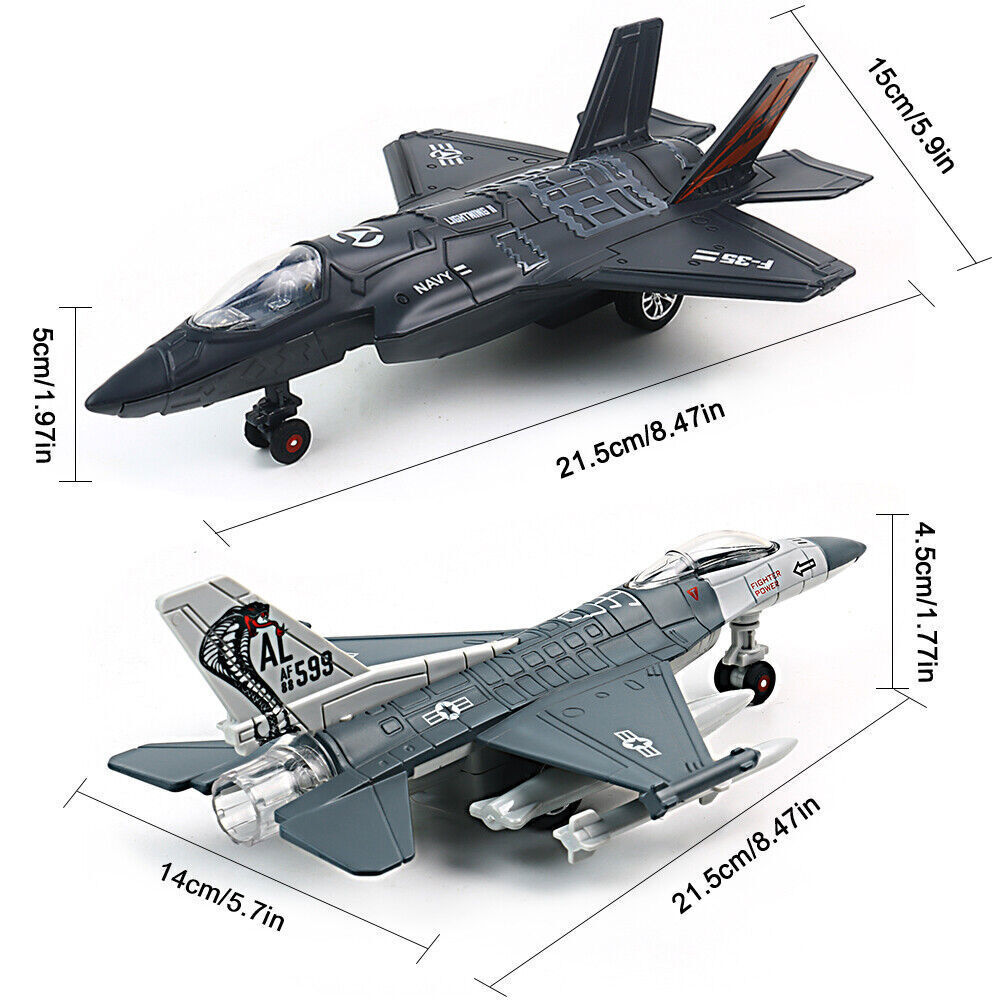 Kitcheniva F-35 + F-16 1:72 Fighter Jet Aircraft Diecast Plane Model