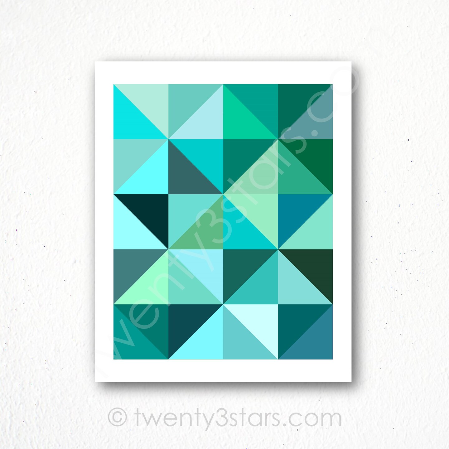 Grey Triangles Geometric Modern Color Art, You Choose the Colors - image16