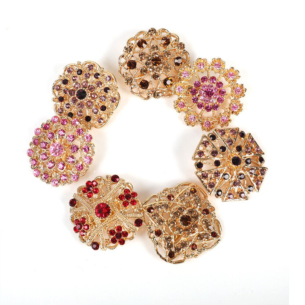 Kitcheniva 24 Pcs Vintage Brooch Lot Mixed Alloy Rhinestone Crystal Pins Wedding
