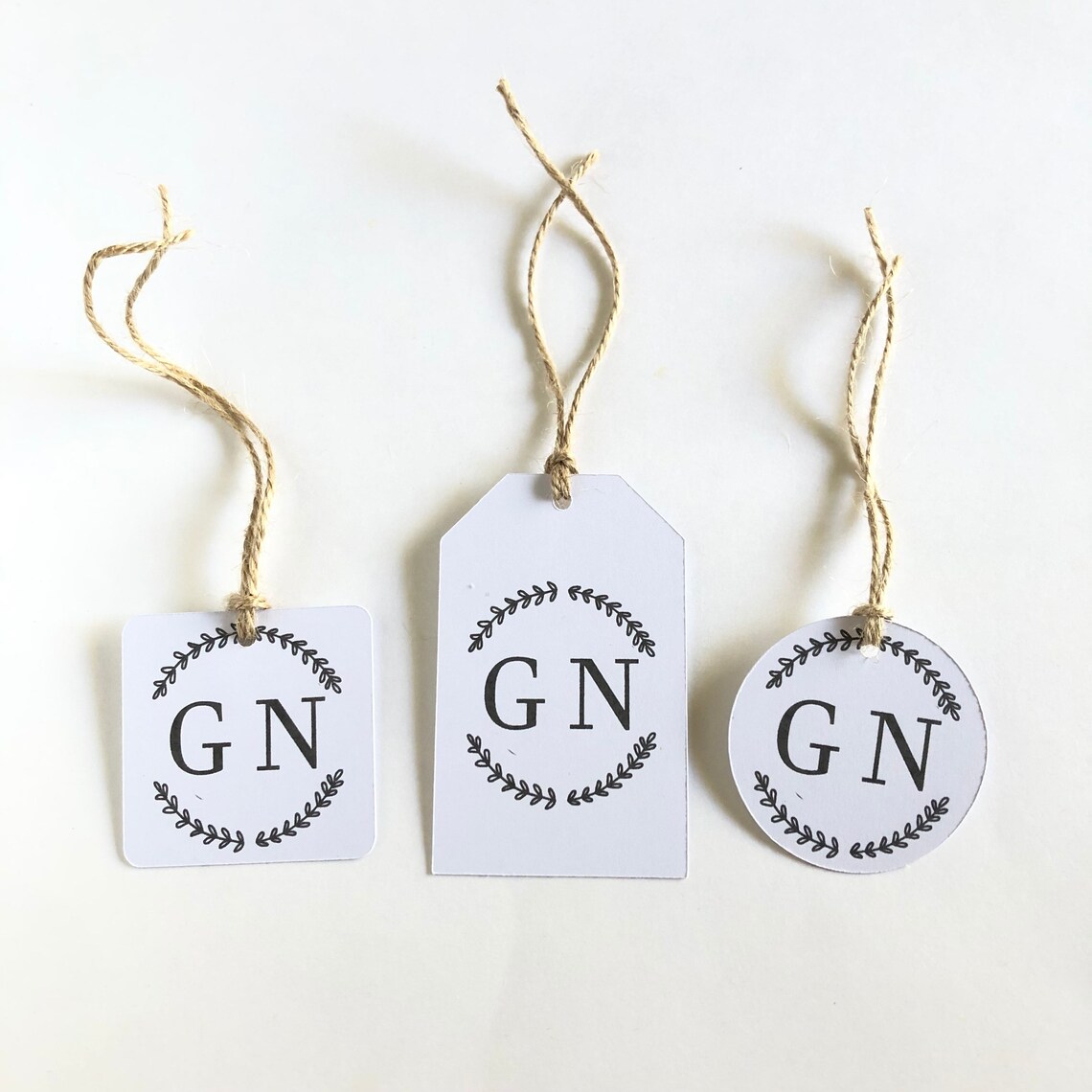 Initials gift tag Monogram Wedding favor gift tag personalized gift tag ...