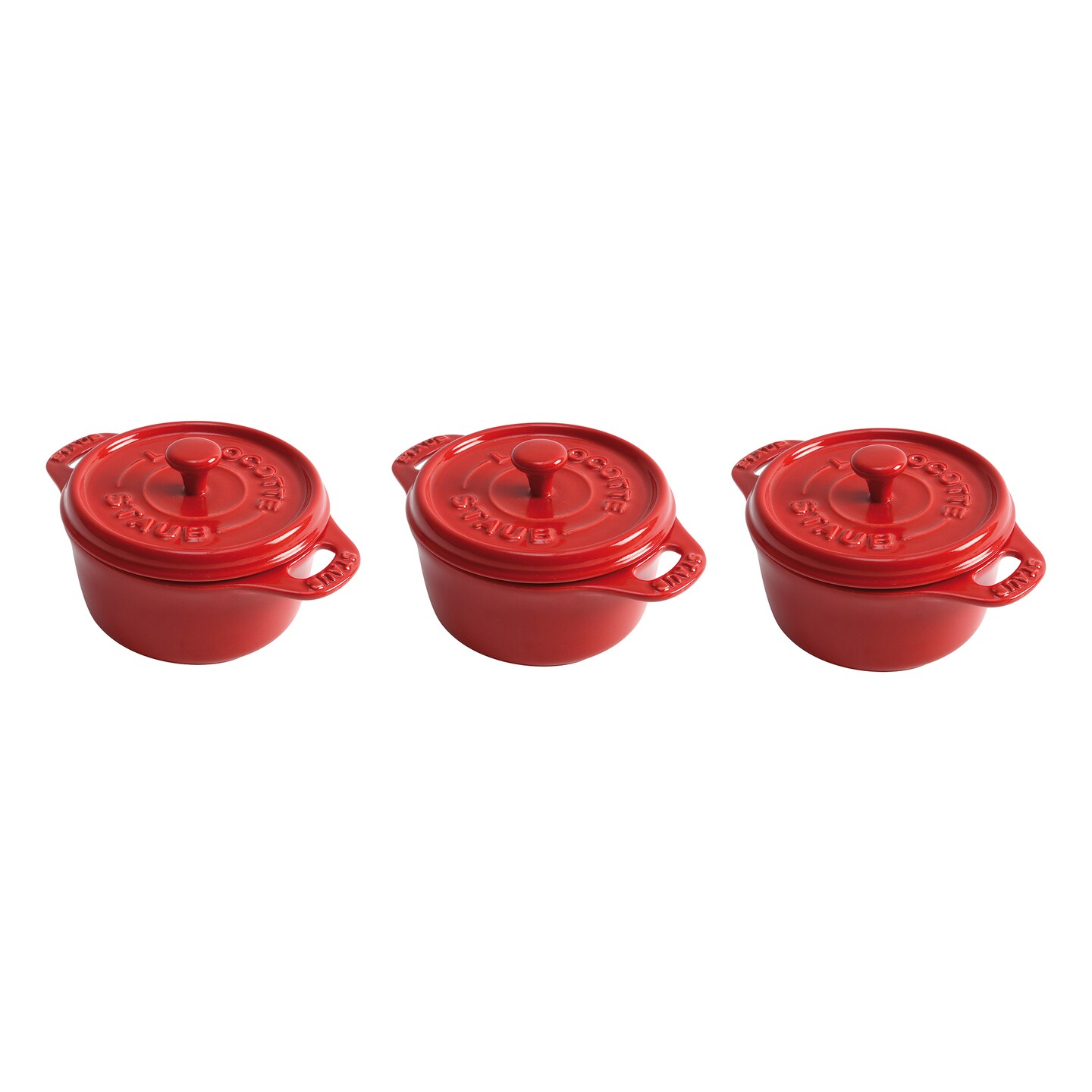 STAUB Ceramic 3-pc Mini Round Cocotte Set