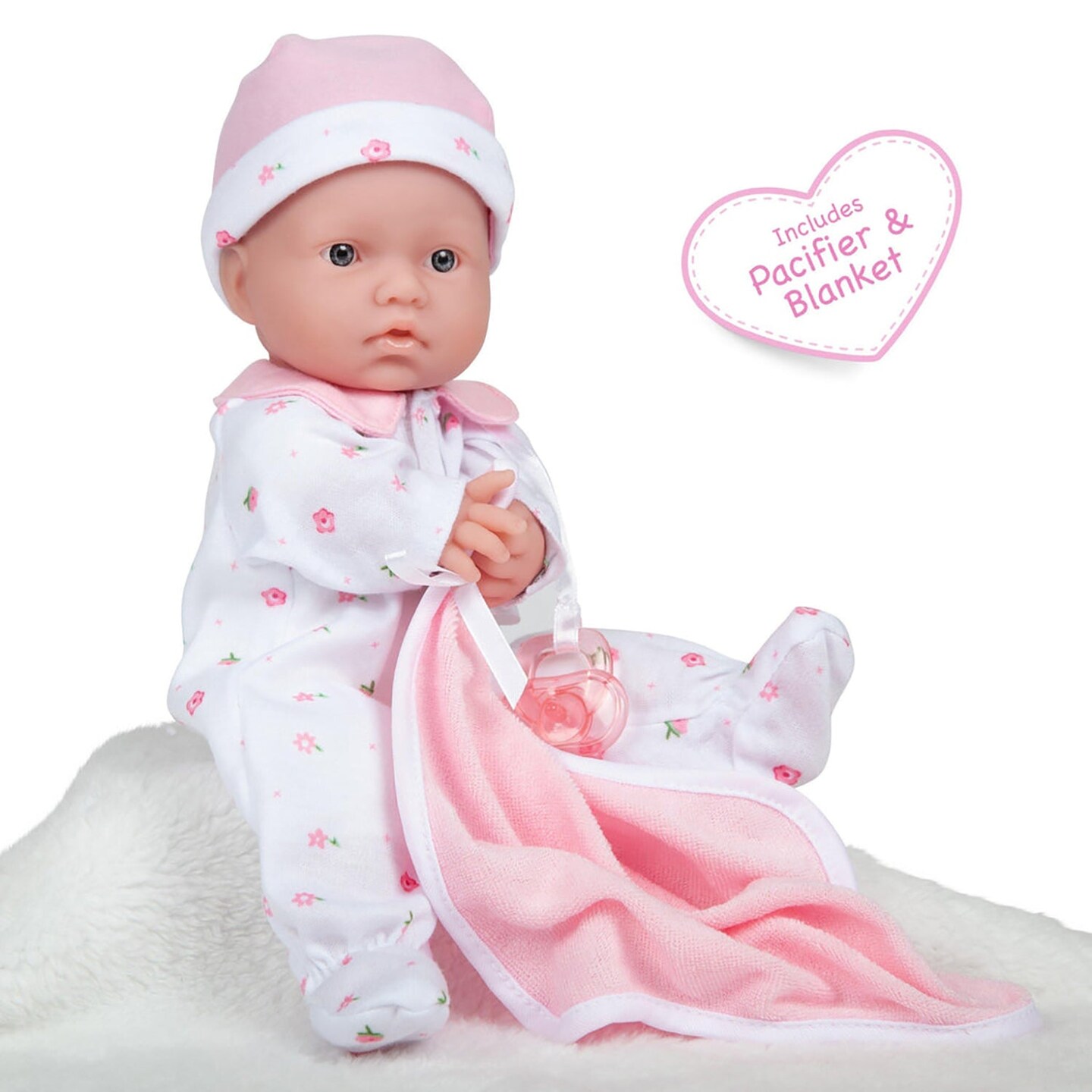 La Baby Soft 11&#x22; Baby Doll, Pink with Blanket, Caucasian