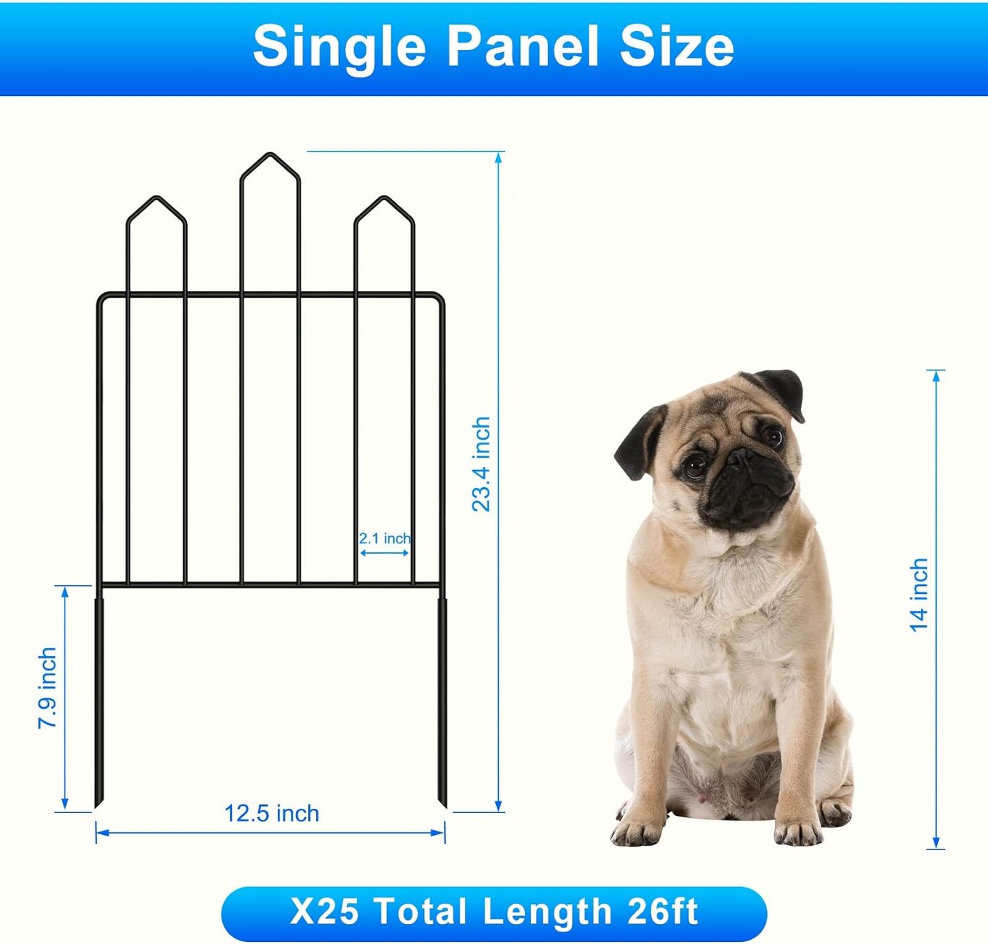 25PCS Decorative Garden Fence