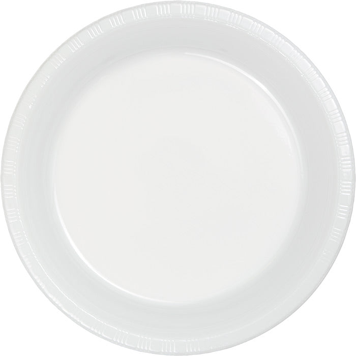 White Prem Plastic Banquet Plates, 20 ct