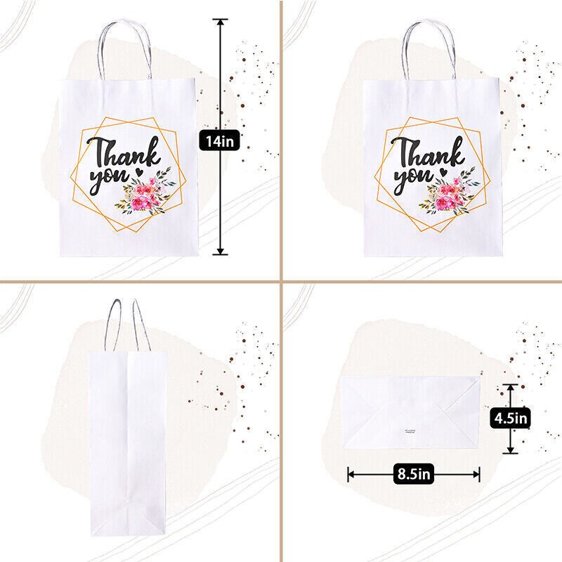 6 PCS 10 inches Thank You Paper Gift Bags