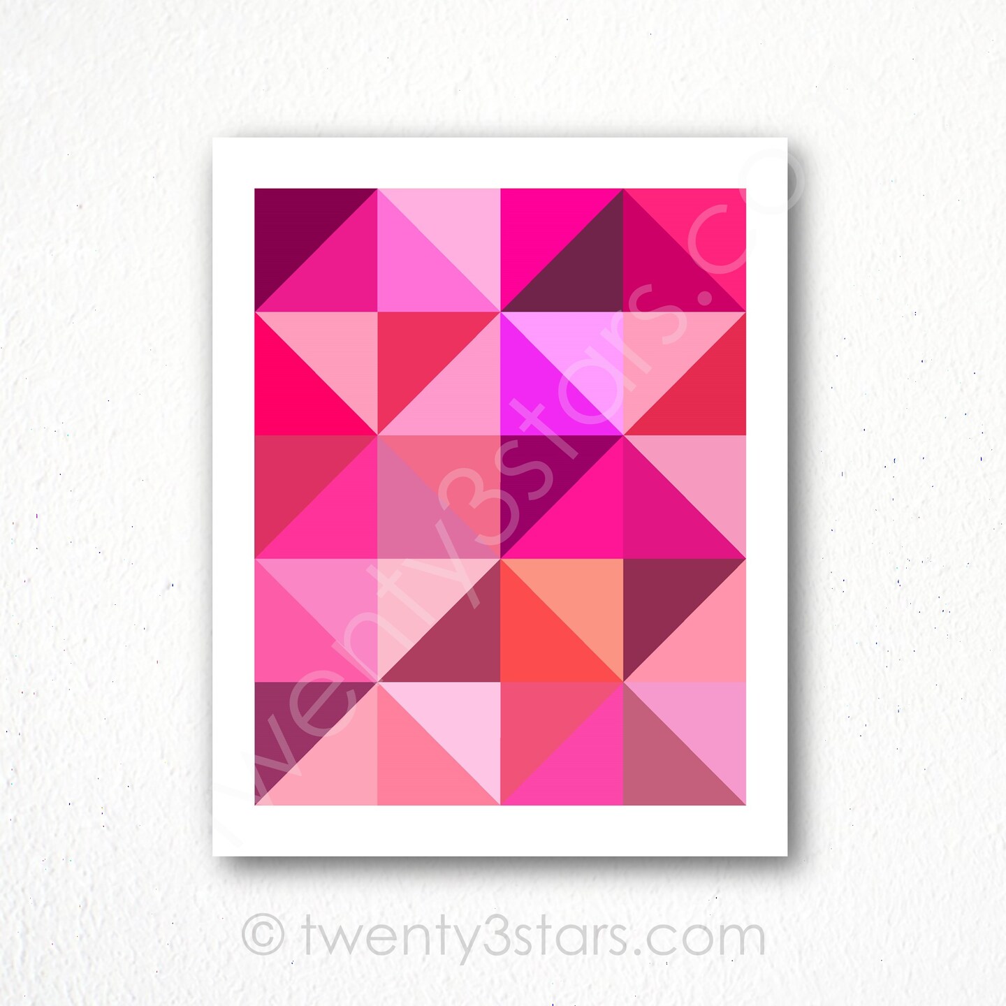 Grey Triangles Geometric Modern Color Art, You Choose the Colors - image19