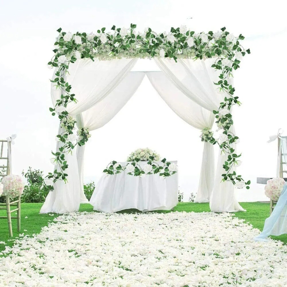3-Pieces Artificial Silk Rose Garland