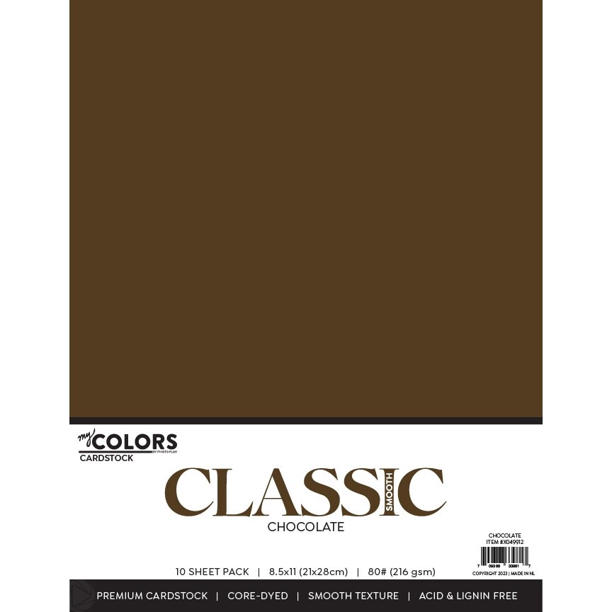 My Colors Classic 80lb Weight Cardstock 8.5&#x22;X11&#x22; 10/Pkg-Chocolate