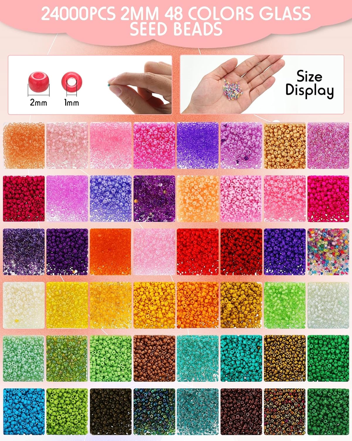 Bead Loom Kit for Adults Beading Loom Supplies 24000 Pcs Glass Seed Beads Bracelets Jewelry Earring Making Tools Gifts for Girls DIY Craft
