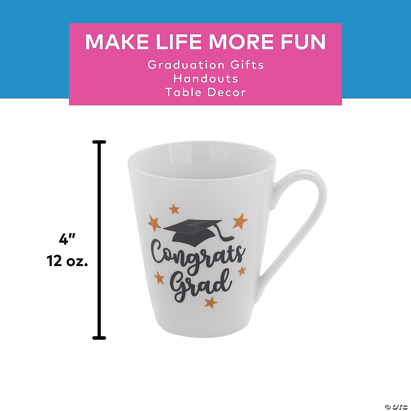 12 oz. Congrats Grad White Reusable Ceramic Coffee Mug