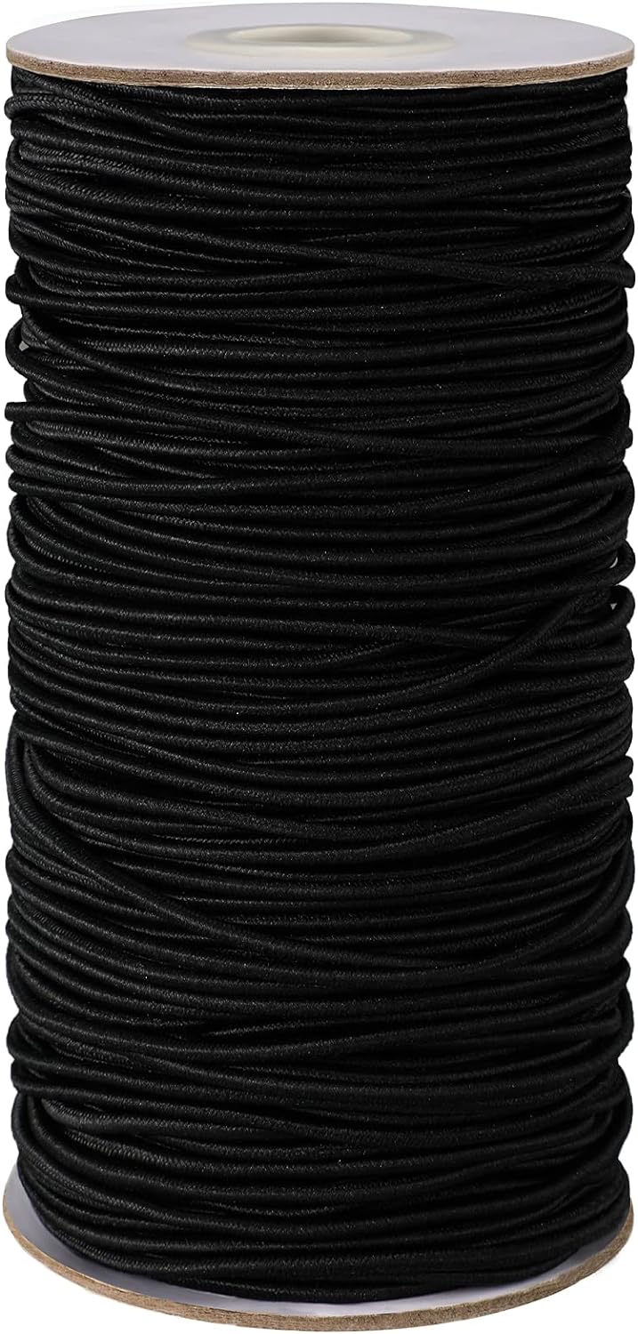 100 Yards 2 mm Elastic Cord Stretch String Elastic Beading Cord Craft Thread for Jewelry Making (Black)