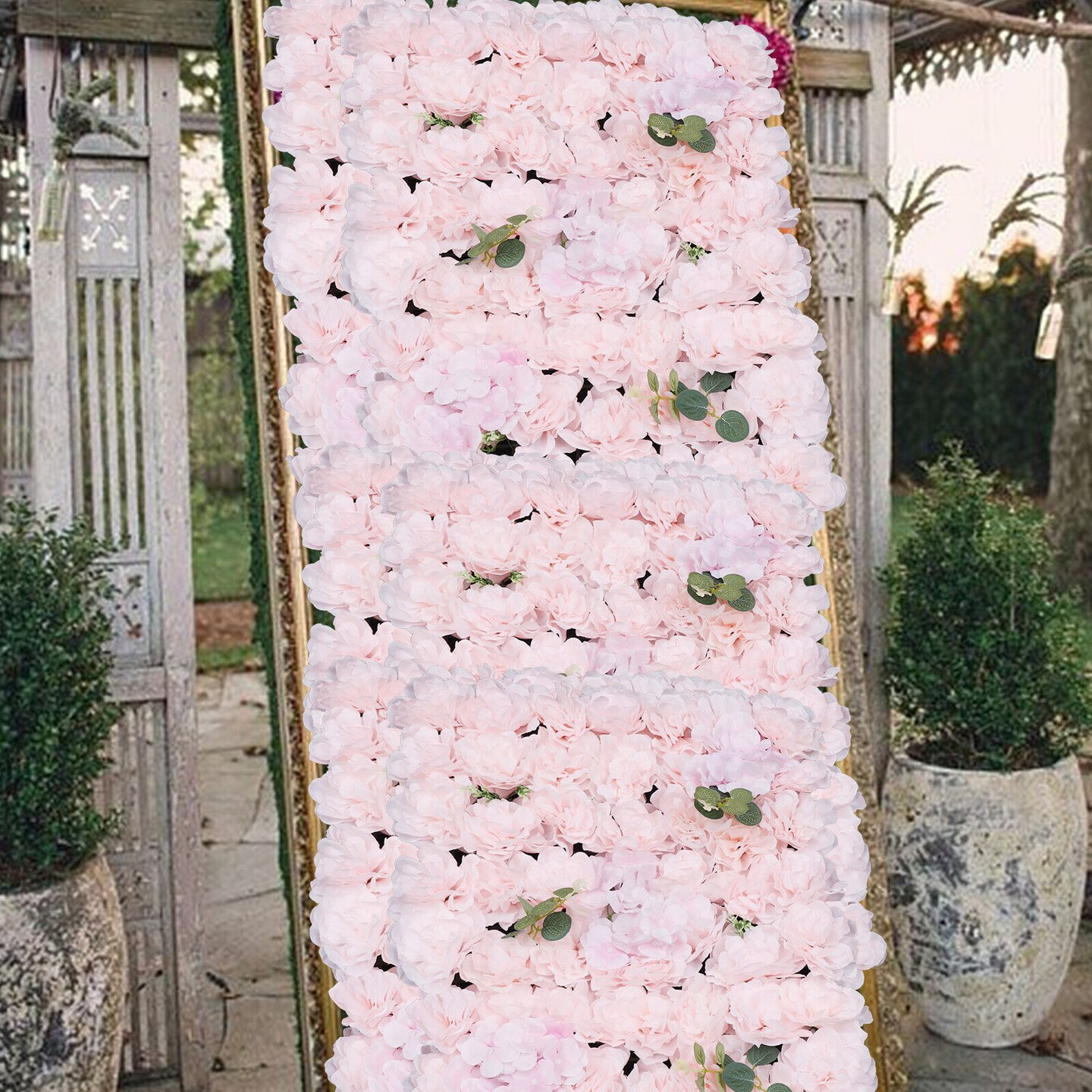 Kitcheniva 6Pcs 24&#x22;x16&#x22; Panel 3D Hydrangea Flower Wedding Backdrop