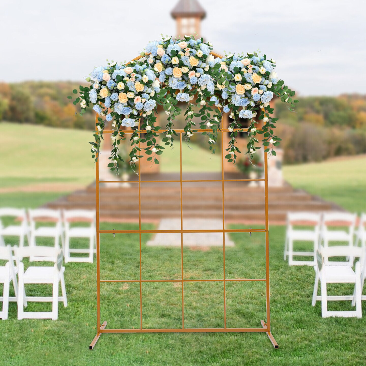 Kitcheniva 6.6 Ft Gold Metal Wedding Arch Backdrop Stand