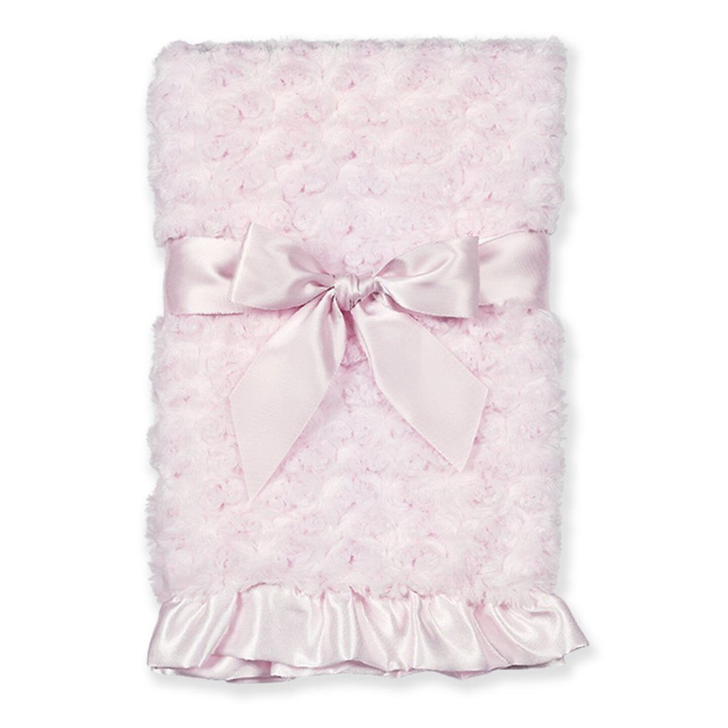 Bearington Baby Small Swirly Security Blankie (Pink) 16" X 16"