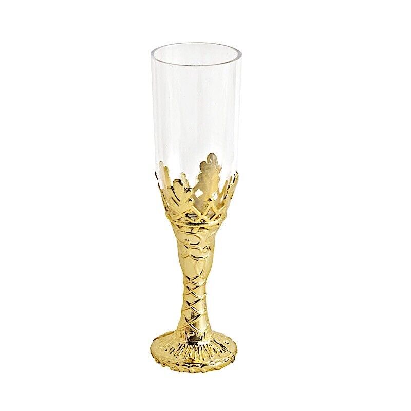 12 Clear Gold 4 in Mini Champagne Flutes