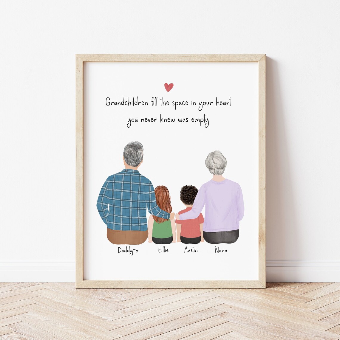 Custom Personalized Canvas Wall Art - Gift for Grandparent and Grandkids, Granma/Grandpa and Grandkids - Up to 4 Grandkids - God knew my heart needed love main image 1