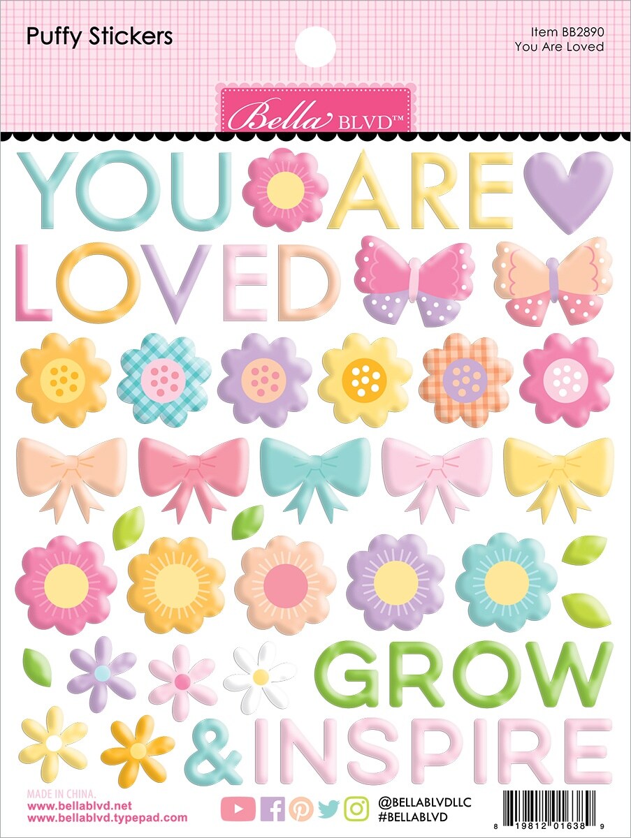 Just Because Puffy Stickers-You Are Loved