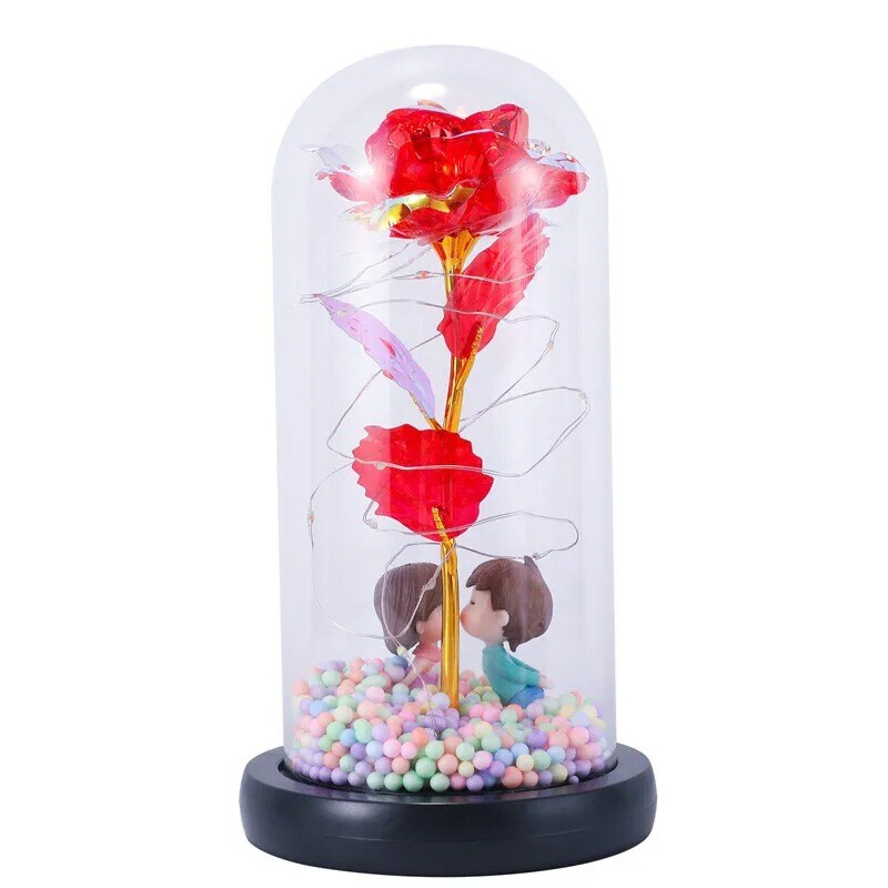 LED Galaxy Enchanted Rose Glass