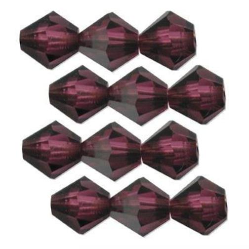 12 Satin Fuchsia Swarovski Crystal Bicone Beads 4mm New