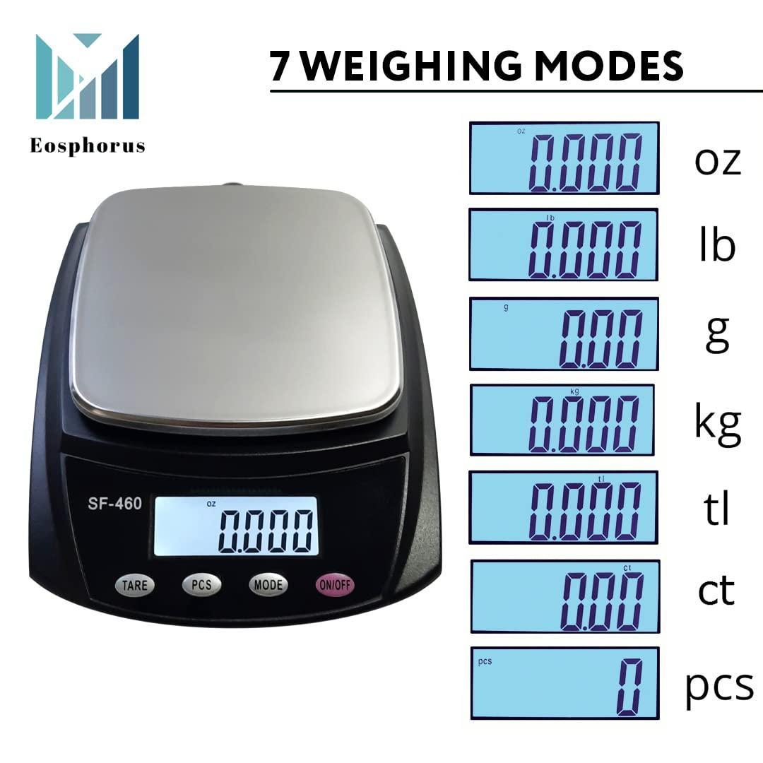 Ounce Carat and Gram Scale 0.01g Accuracy Digital Balance Laboratory Scales Scientific Scale Lab Balance 600g   USB Charger and AC DC Adapter Included