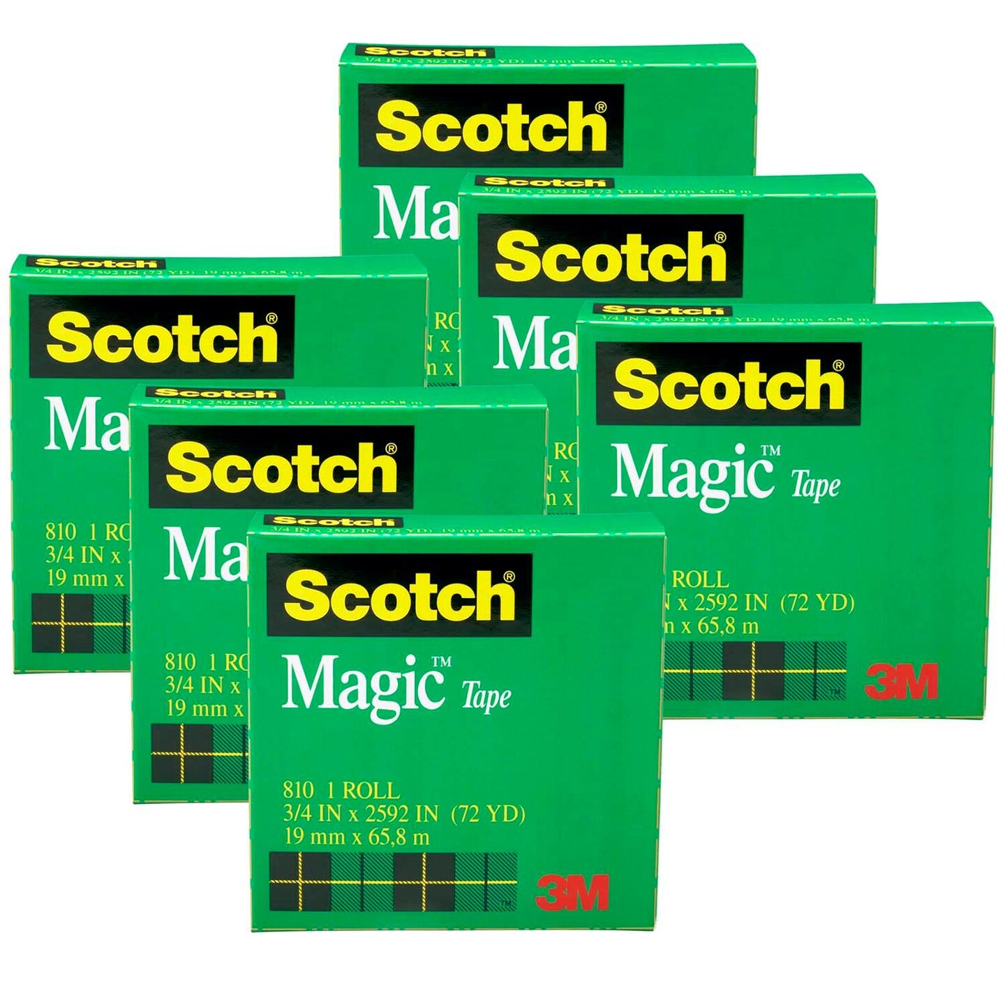 Magic&#x2122; Tape Refill Rolls, 3/4&#x22; x 1296&#x22; Per Roll, 6 Rolls