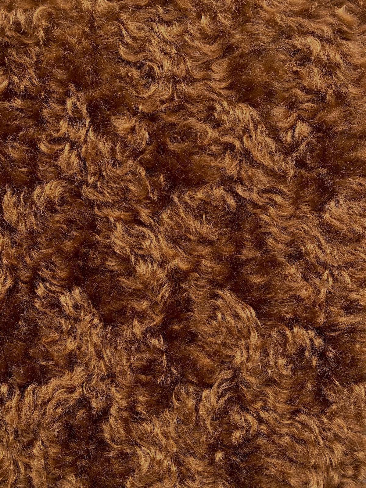German 100 percent Mohair Fur Fabric for Teddy Bears DIY Backing 100 percent Cotton (5052 Dark Brown Curly) 13.75x9.8 inch