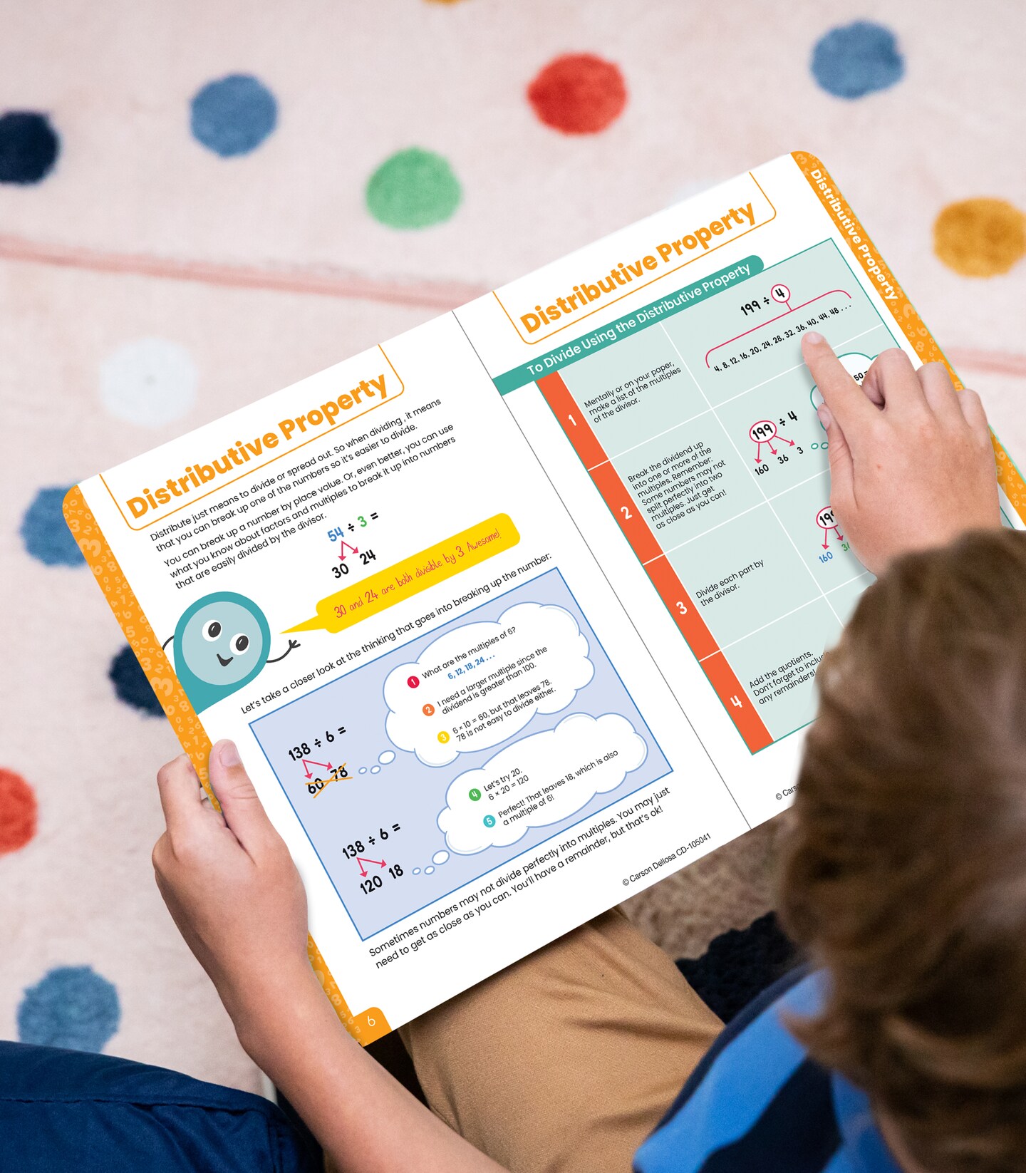 Carson Dellosa Break It Down Grade 4-6 Intermediate Division Strategies Math Reference Book, 4th, 5th, 6th Grade Math Guide to Understanding Distributive Property &#x26; Long Division, Grades 4-6 Math Book